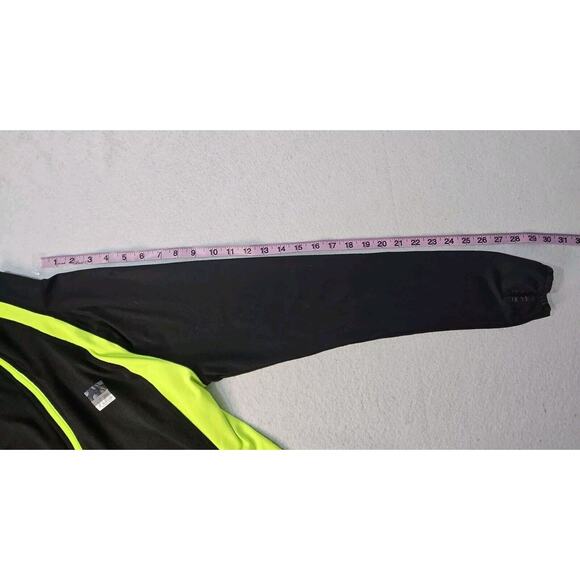 VICTORIA SECRET PINK Ultimate Sz L Neon Green & Black Athletic Half Zip Logo - Picture 4 of 6